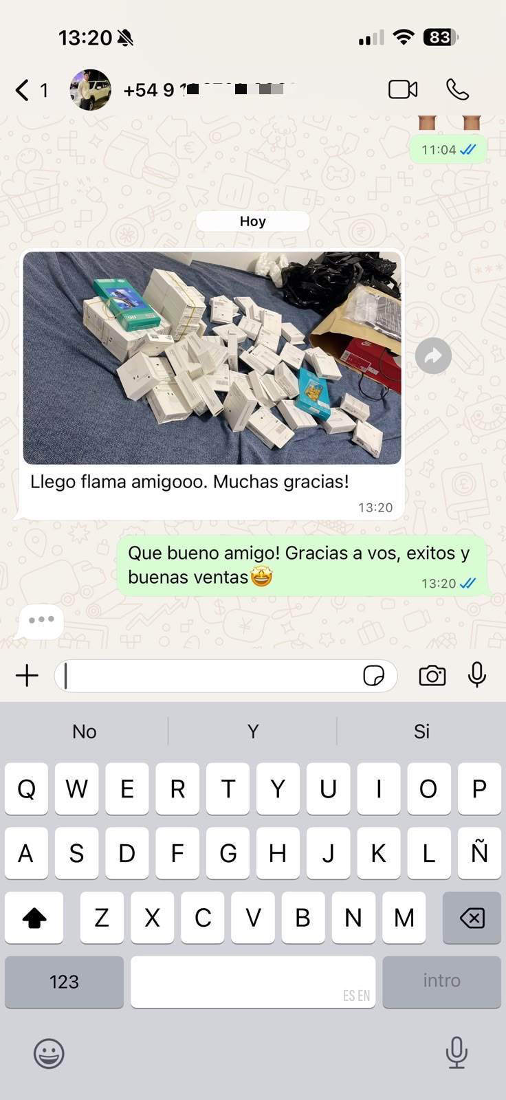 Pedido mayorista de accesorios recibido completo